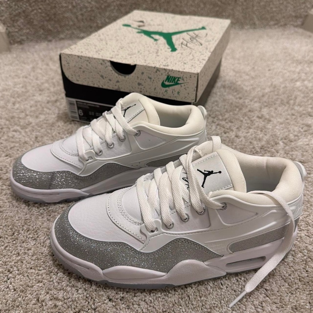 NWB Air Jordan 4 RM | White Silver Glitter | Size 6